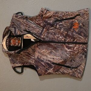 Womens  Camouflage Vest with Orange Accents
